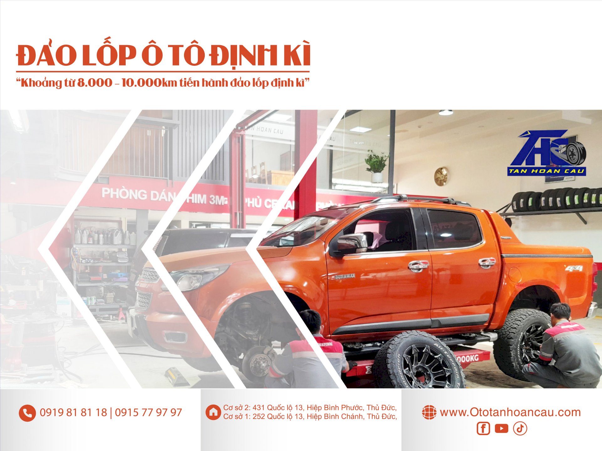 Đảo lốp xe ô tô và những điều cần lưu ý? Đảo lốp xe Chevrolet Colorado 2.8 tại Tân Hoàn Cầu Thủ Đức