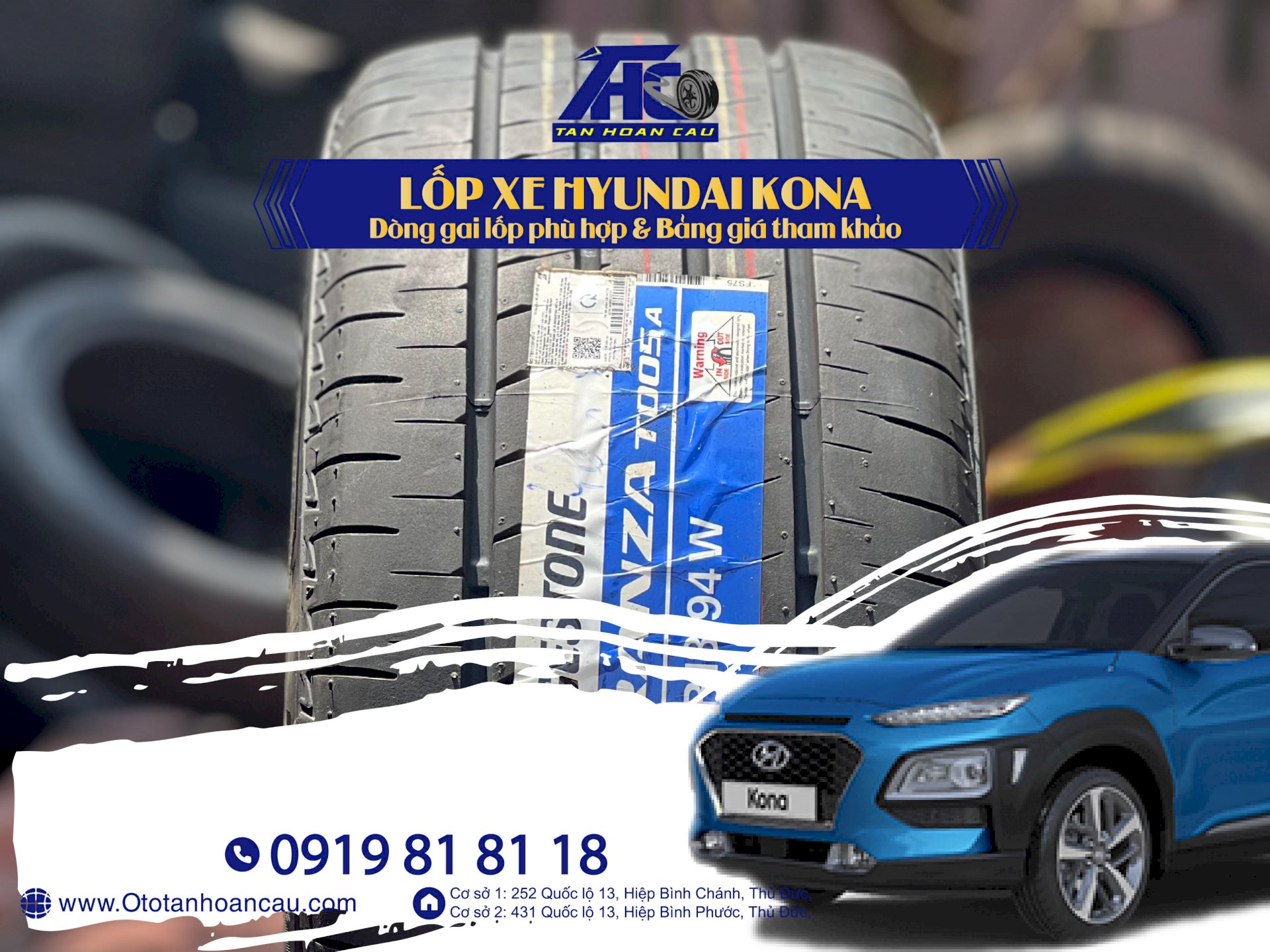 Lốp cho xe Hyundai Kona - Dòng gai lốp phù hợp - Bảng giá tham khảo - Duy nhất có 