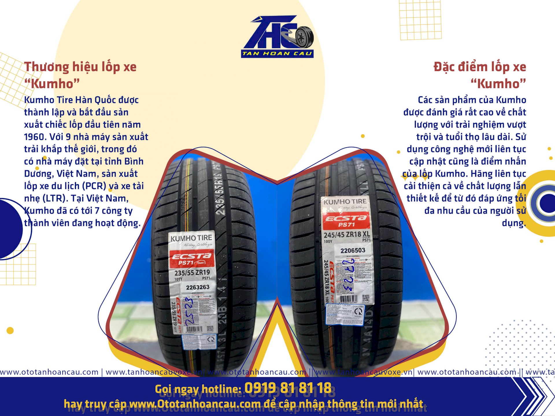 Tân Hoàn Cầu - Đại lý lốp xe ô tô Kumho chính hãng chất lượng giá tốt TPHCM