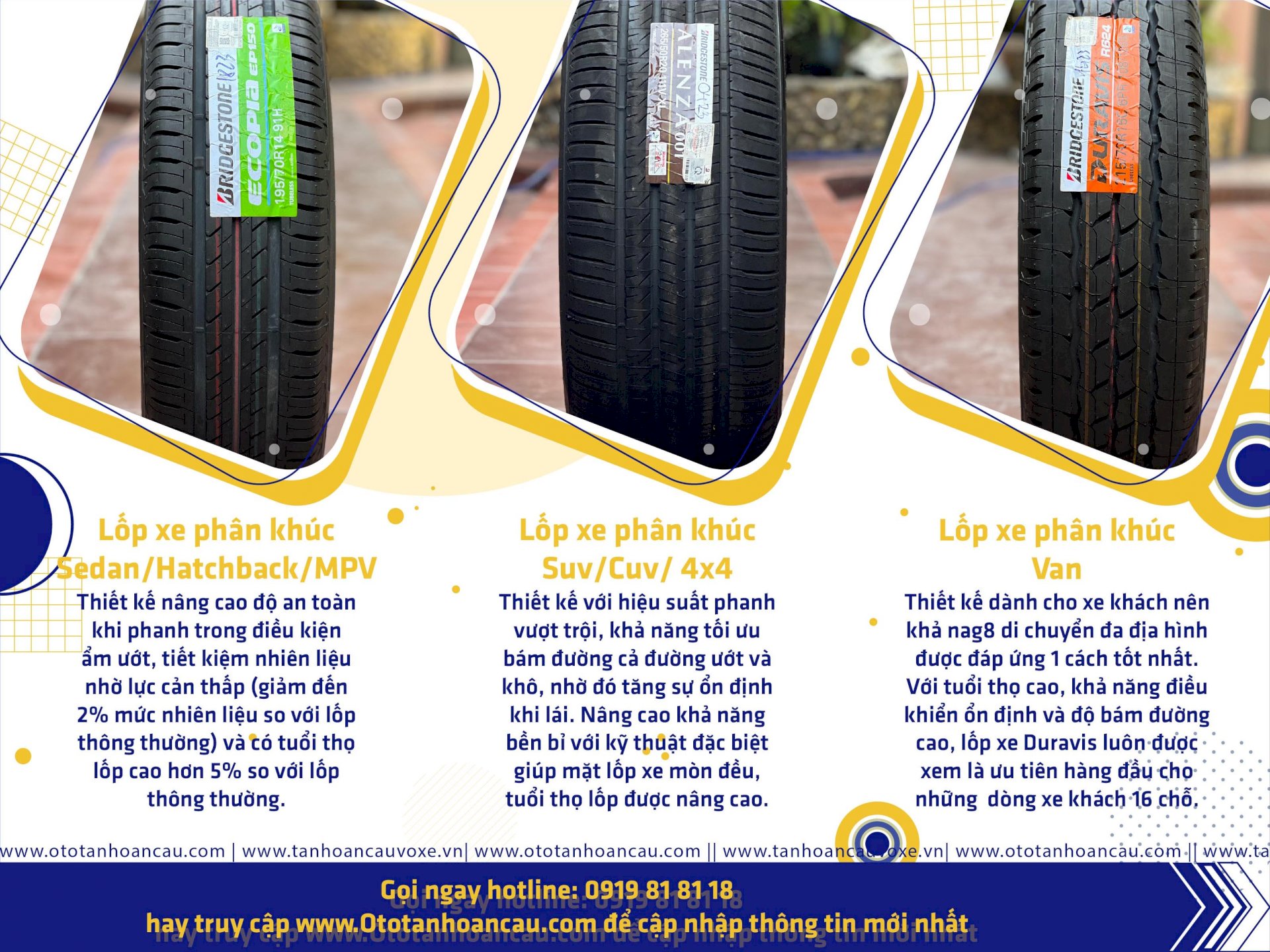 So sánh các dòng lốp cao cấp dành cho xe gia đình đi chơi xa dịp Tết – Cùng Ô Tô Tân Hoàn Cầu chọn loại lốp nào để an tâm trọn hành trình?