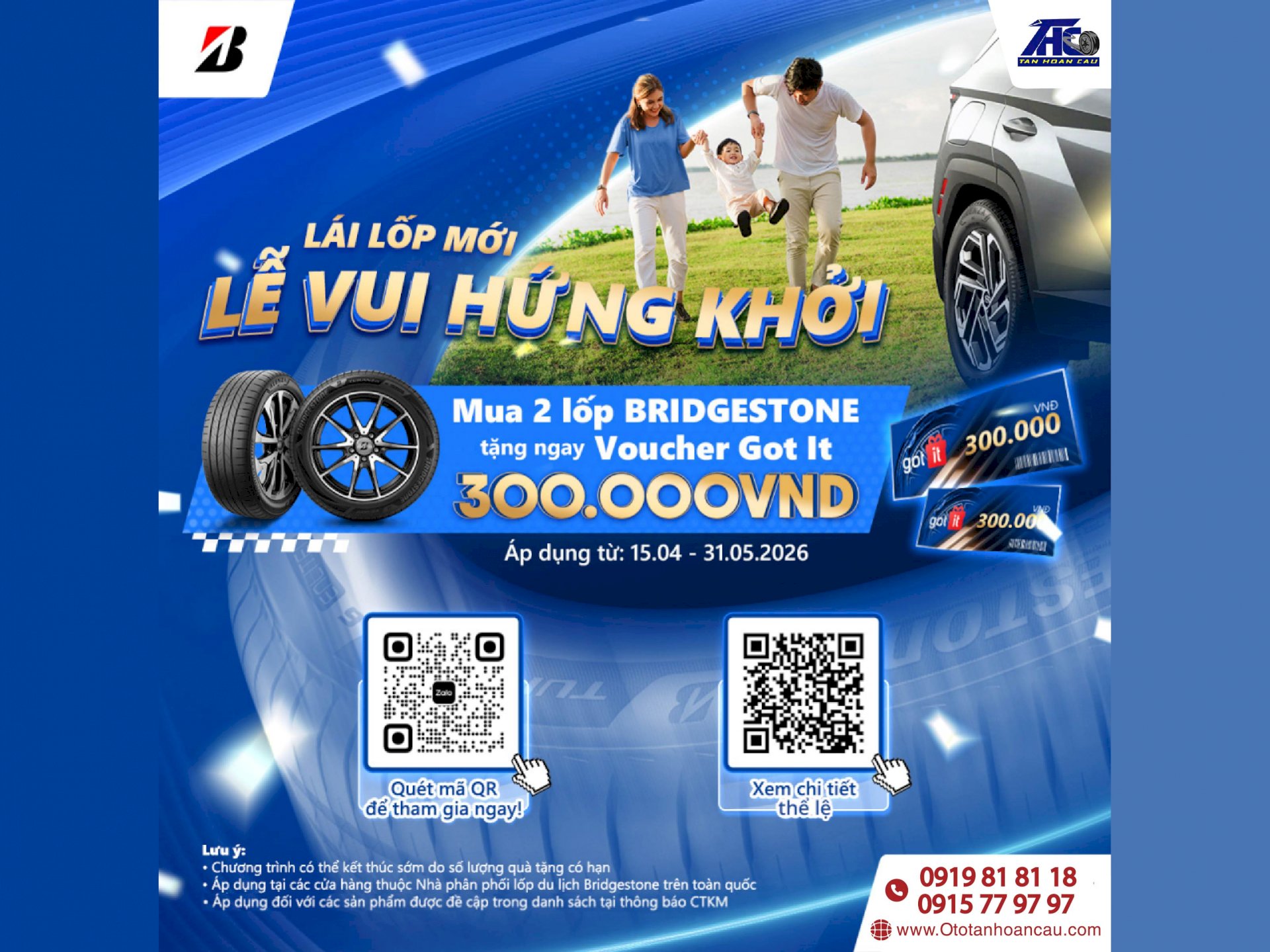 Lái lốp mới - Lễ vui hứng khởi - Nhận ngay 