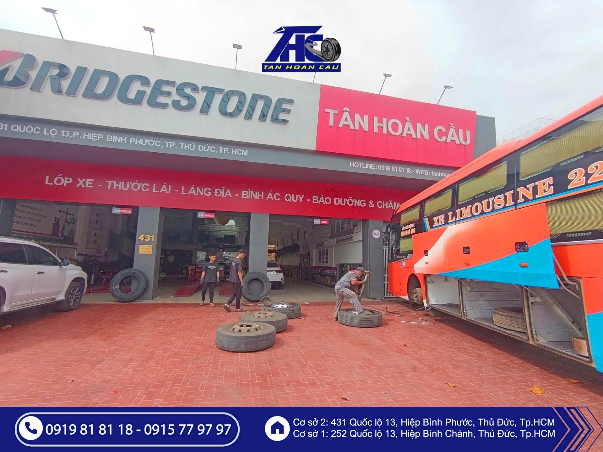 Khi nào nên thay từng chiếc và khi nào nên thay cả cặp lốp? Ô Tô Tân Hoàn Cầu cung cấp dịch vụ kiểm tra và thay lốp lưu động tại TP.HCM với lốp chính hãng Michelin, Bridgestone, Blacklion, Myard và Eudermon.. dành cho cá nhân và doanh nghiệp vận tải.