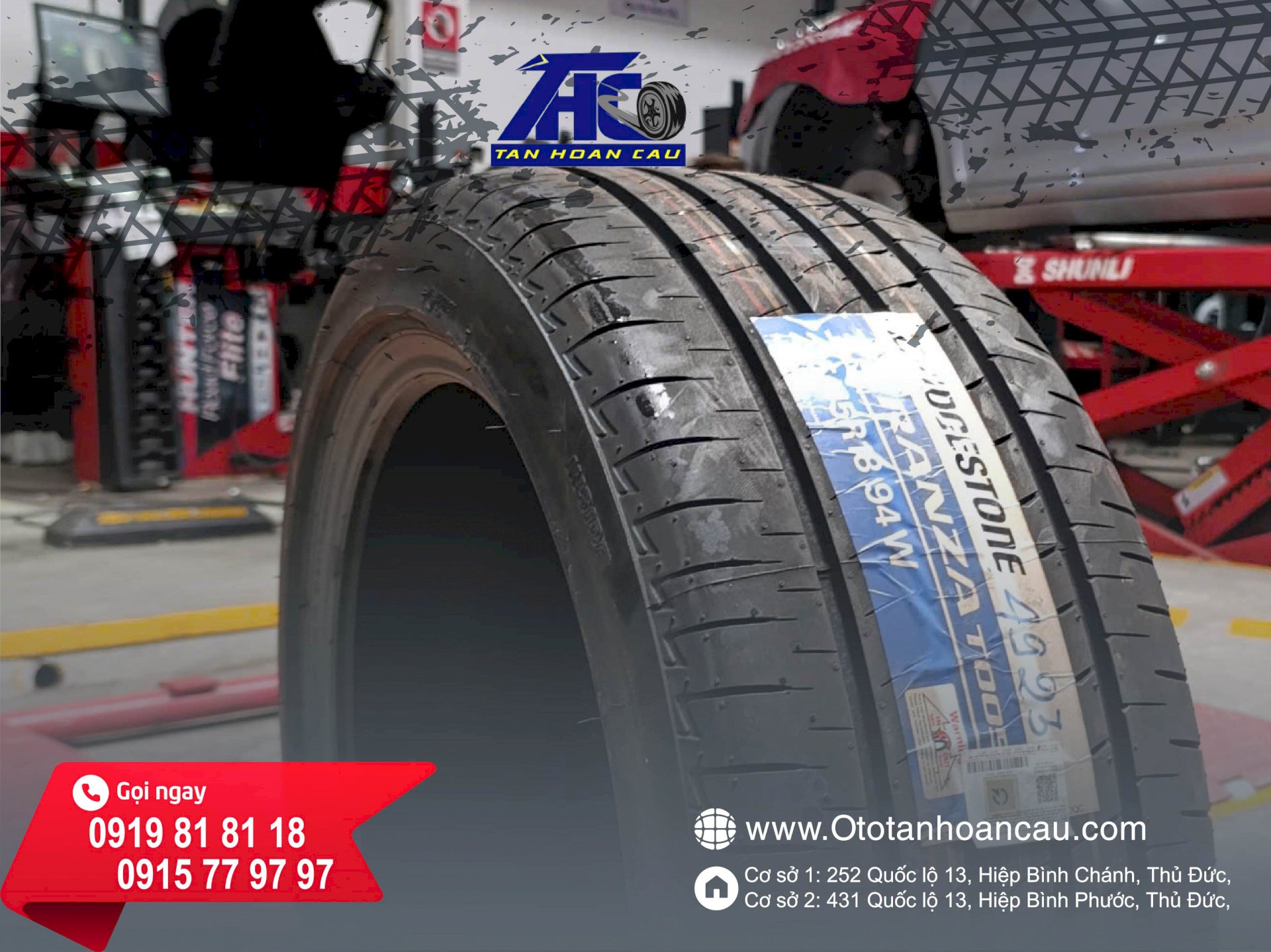 Bridgestone – Công nghệ, ưu điểm, các dòng lốp phổ biến và kinh nghiệm lựa chọn tại Ô Tô Tân Hoàn Cầu - Trung tâm bảo dưỡng, sửa chữa, chăm sóc xe và lốp ô tô uy tín top đầu TP.HCM