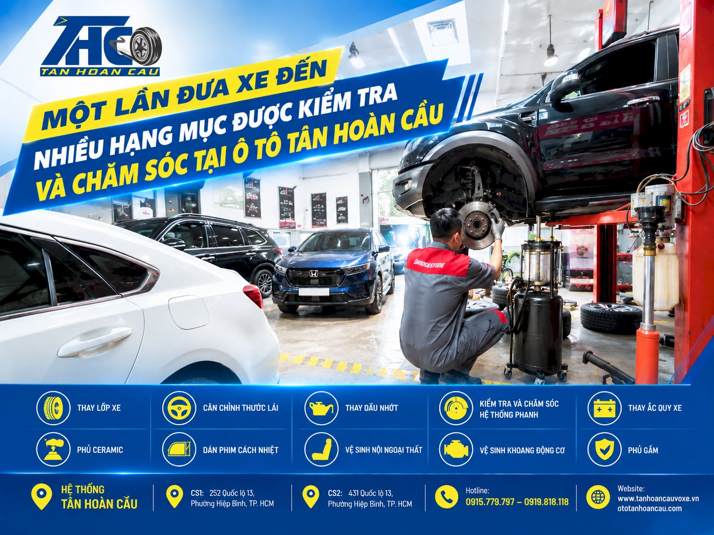 Một lần đưa xe đến – Nhiều hạng mục được kiểm tra và chăm sóc tại Ô Tô Tân Hoàn Cầu. Đặt lịch ngay tại Ô Tô Tân Hoàn Cầu để được kiểm tra tình trạng xe!