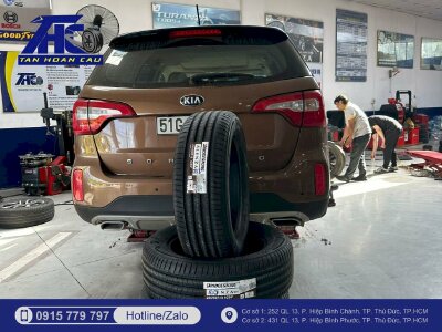 Giá lốp xe Kia Sorento Bridgestone, Michelin theo kích thước, size chuẩn thông số lốp theo xe và địa chỉ thay lốp tại Thủ Đức, TPHCM