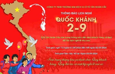 CÔNG TY TÂN HOÀN CẦU THÔNG BÁO LỊCH NGHỈ LỄ 02/09/2024