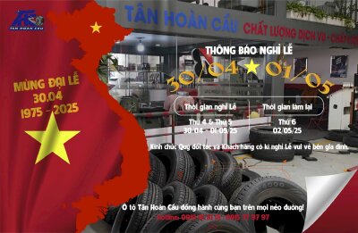 CÔNG TY TÂN HOÀN CẦU THÔNG BÁO LỊCH NGHỈ ĐẠI LỄ 30/04 - 01/05/2025