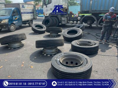 Dịch vụ lắp ráp lốp tải lưu động 12/7 miễn phí – Giải pháp tối ưu cho đội xe lớn tại TP.HCM từ Ô Tô Tân Hoàn Cầu