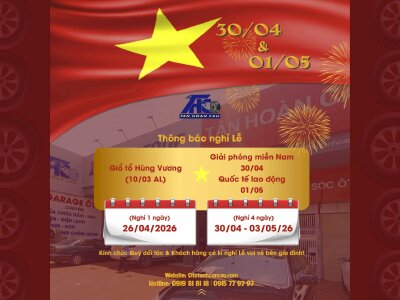 Ô TÔ TÂN HOÀN CẦU THÔNG BÁO LỊCH NGHỈ LỄ GIỖ TỔ HÙNG VƯƠNG VÀ GIẢI PHÓNG MIỀN NAM 30/04 & 01/05/2026