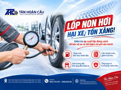 Lốp Ô Tô Non Hơi: Vì Sao Hại Xe, Tốn Xăng? Cùng kiểm tra và bảo dưỡng tại Ô Tô Tân Hoàn Cầu