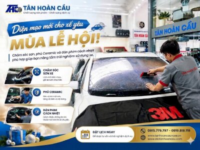 Chăm Sóc Xe Ô Tô Là Làm Gì?: Làm Mới Xế Với Dịch Vụ Phủ Ceramic Và Dán Phim Cách Nhiệt 3M Chuẩn Hãng Tại Tô Tân Hoàn Cầu
