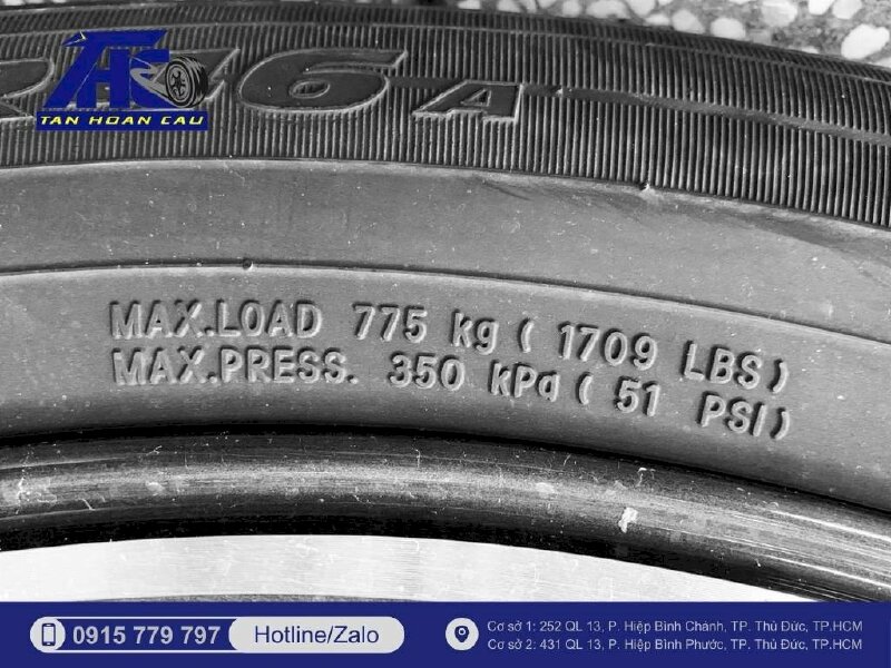 Thông số Tải trọng và áp suất lốp - Ô Tô Tân Hoàn Cầu