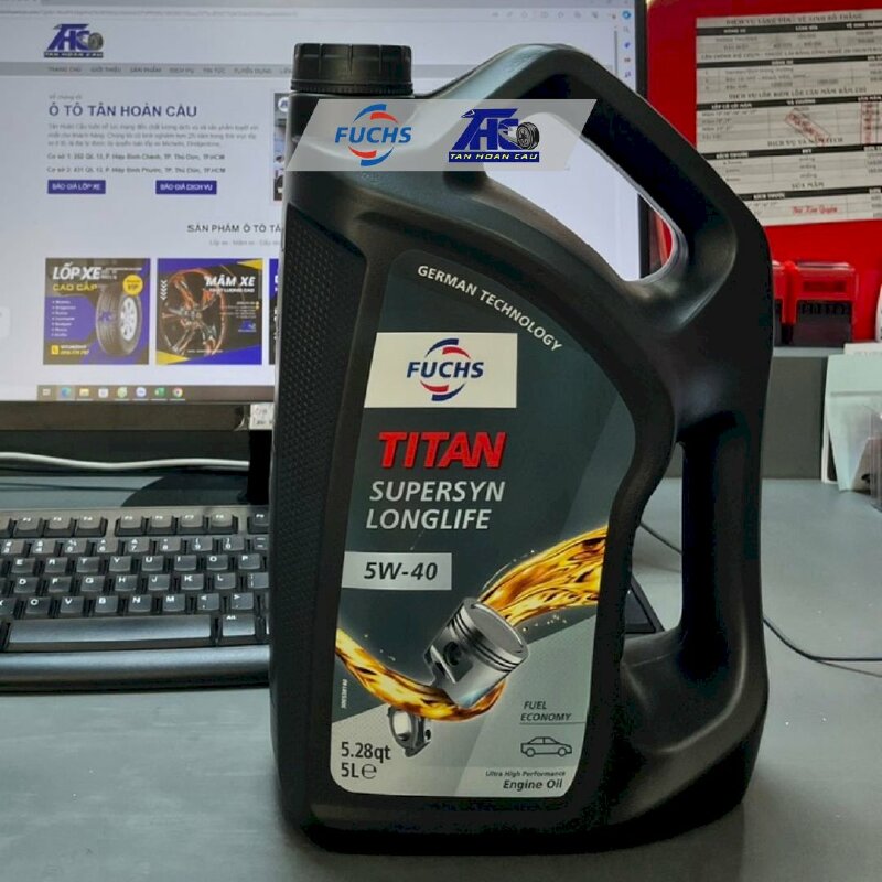 Dầu nhớt Fuchs Titan Supersyn 5W40 (5L) Bình 5L - THC402