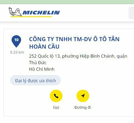 Đại lý lốp Michelin